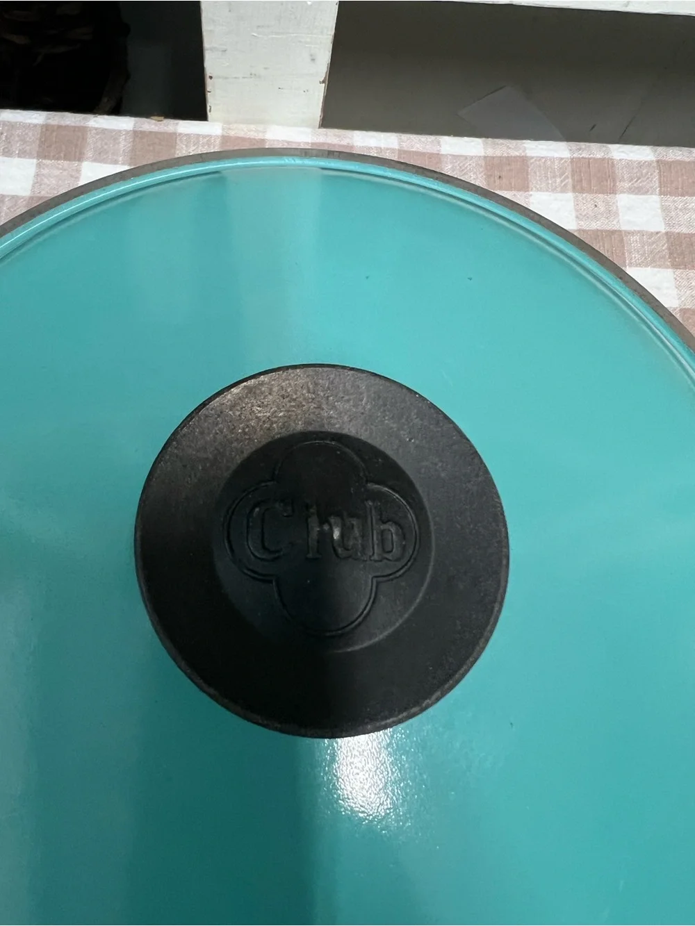 Vintage club cookware turquoise pan and lid Retro
